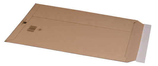 Versandtasche aus Wellpappe A3, 335x500x-50mm sk m. Aufreißfaden, braun, var. Höhe