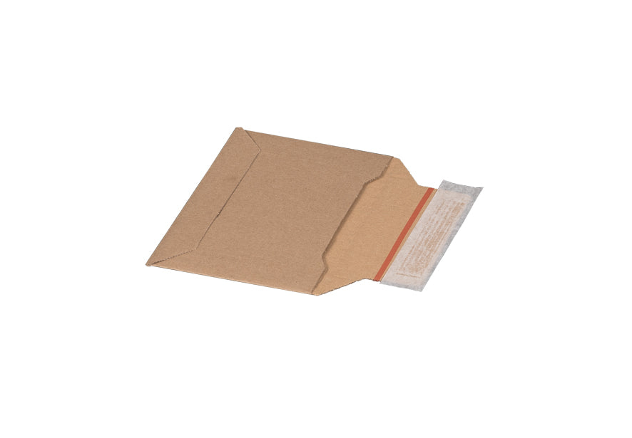 Versandtasche aus Wellpappe, 177x120x48mm, bedr., mit SK und Aufreifaden