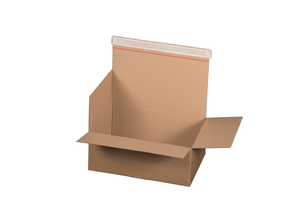 Automatikbodenkarton, 350x256x135mm, braun, mit SK und Aufreißfaden