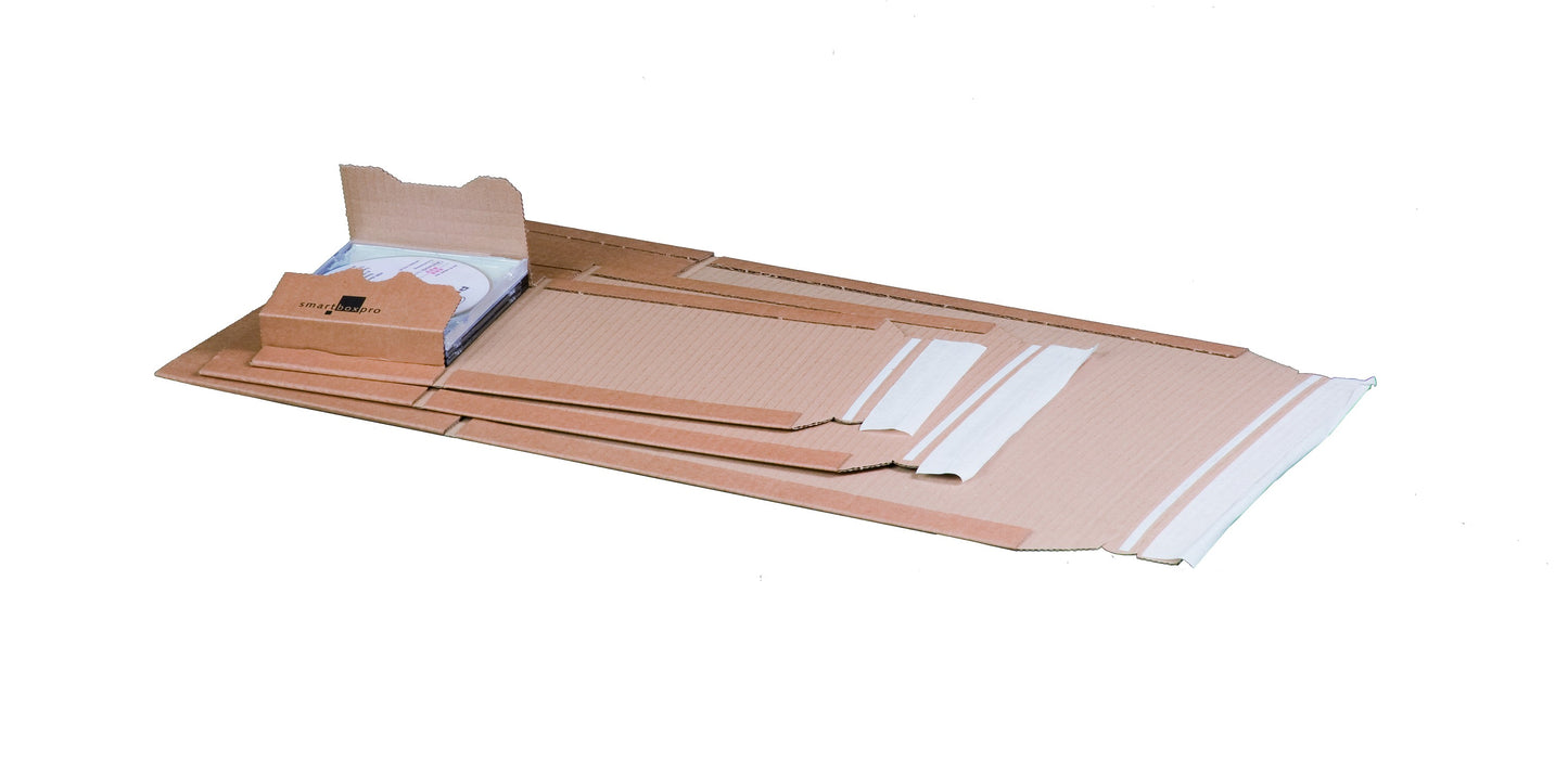 Universalverpackung, 192x192x63mm, braun, mit SK u. Aufreißfaden