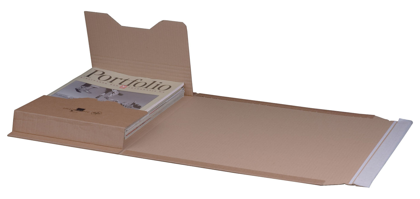 Universalverpackung "B4", 378x295x-80mm sk m. Aufreißfaden,braun,var. Höhe