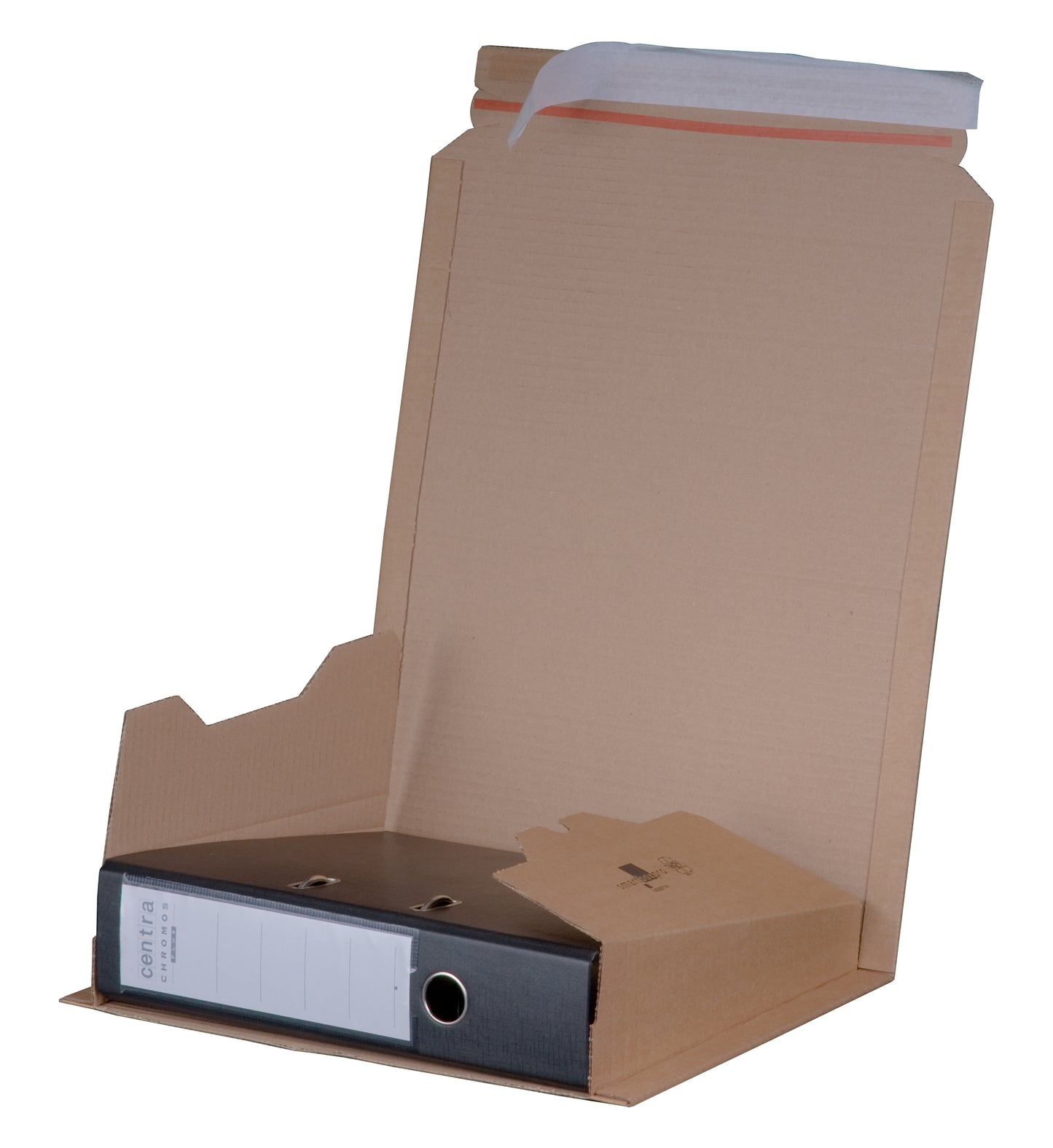 Ordnerversandverpackung, 320x285x35-80mm sk m. Aufreißfaden,braun,var. Höhe