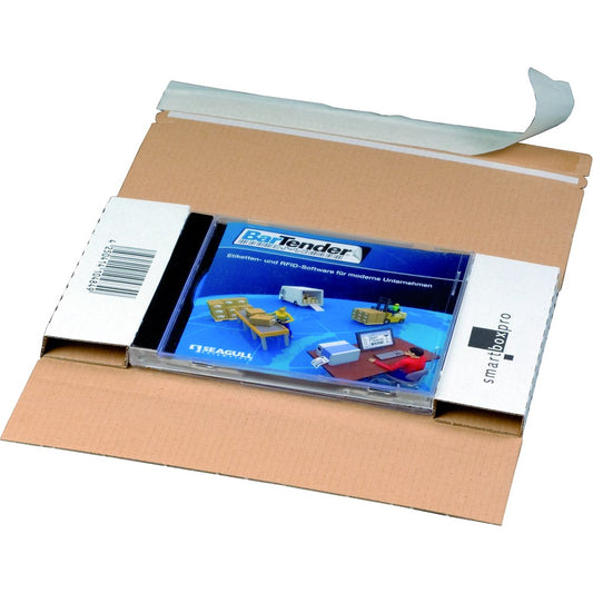 CD-Jewel-Mailer DIN LANG, 225x125x12mm sk m. Aufreißfaden, mit Fenster, weiß, links