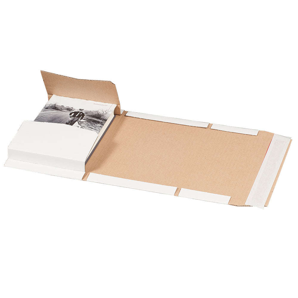 Universalverpackung "A5",217x155x-60mm sk m. Aufreißfaden,weiß,var. Höhe