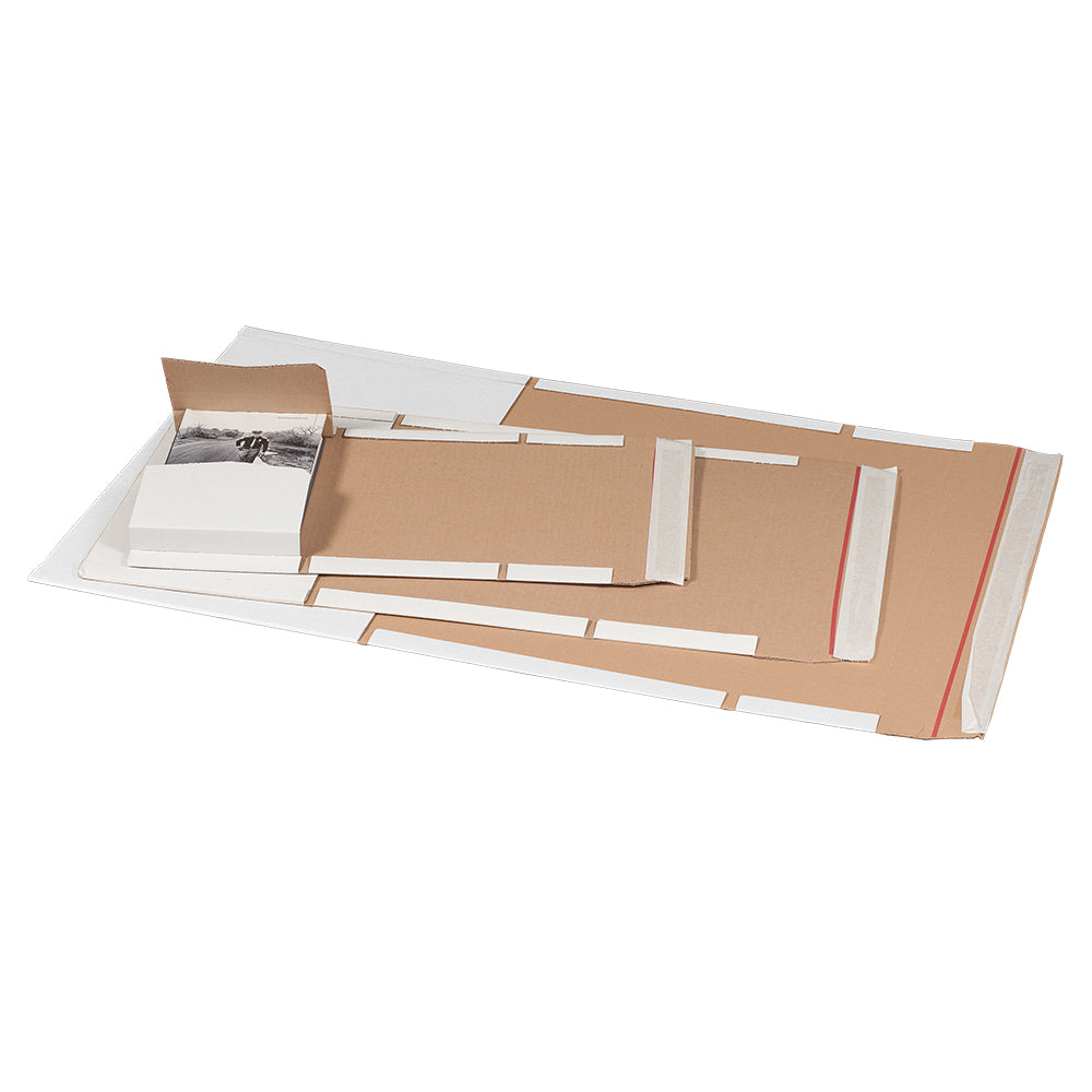 Universalverpackung "A5+", 249x165x-60mm sk m. Aufreißfaden,weiß,var. Höhe