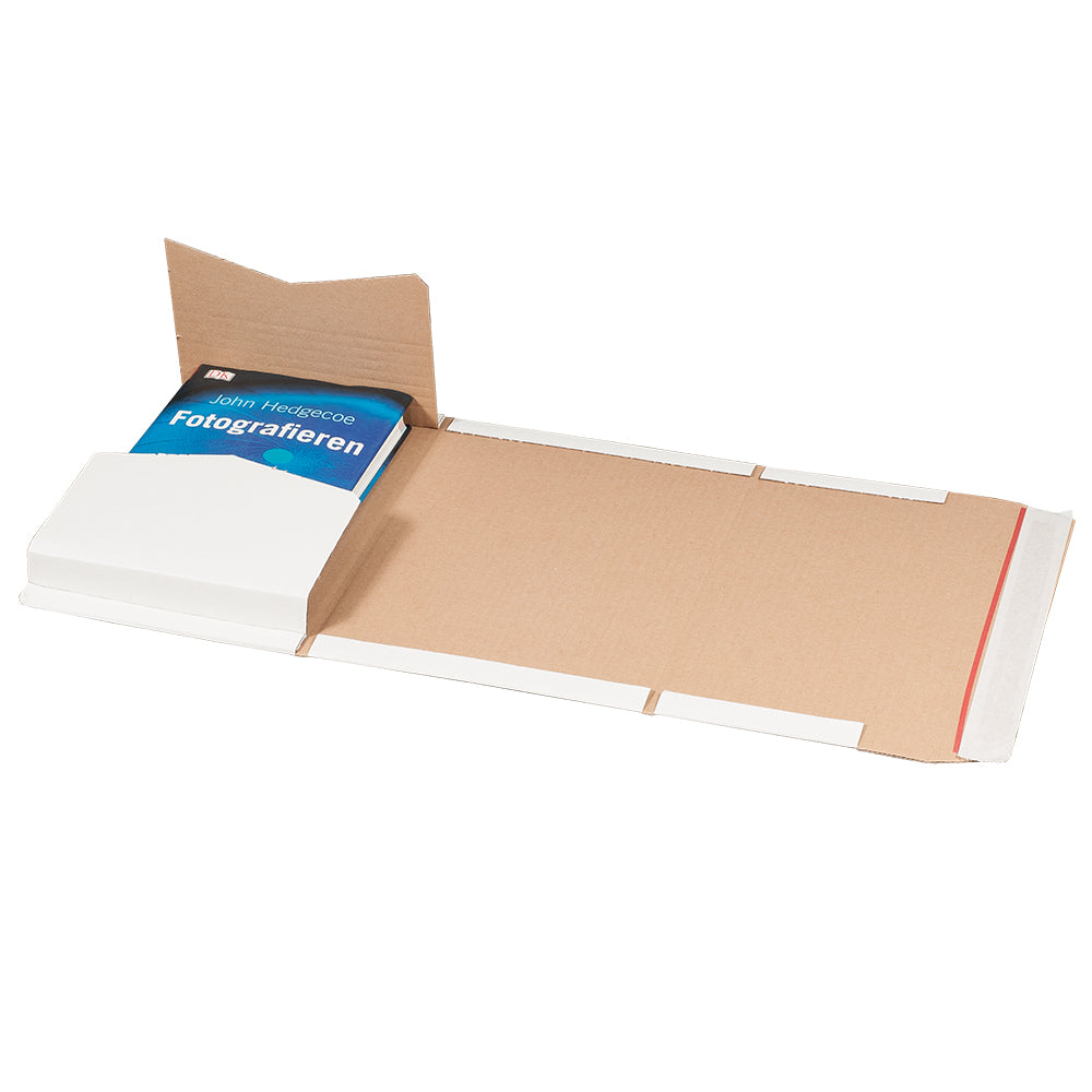 Universalverpackung "A4", 300x220x-80mm sk m. Aufreißfaden,weiß,var. Höhe