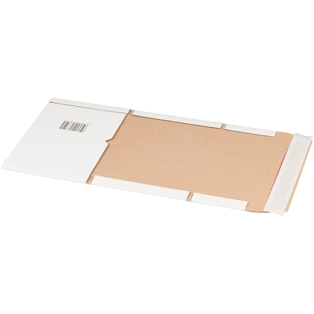 Universalverpackung "A4", 300x220x-80mm sk m. Aufreißfaden,weiß,var. Höhe