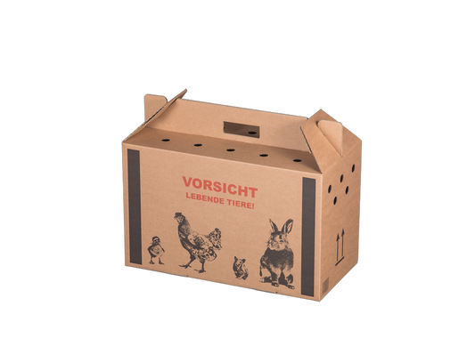 Transportkarton "Lebende Tiere", 477x233x295mm, braun, Mittel