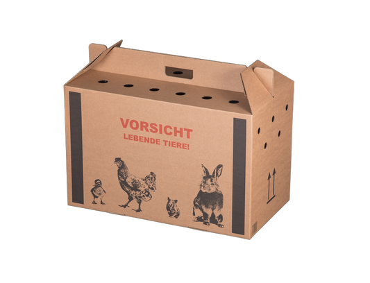 Transportkarton "Lebende Tiere", 580x309x369mm, braun, Groß