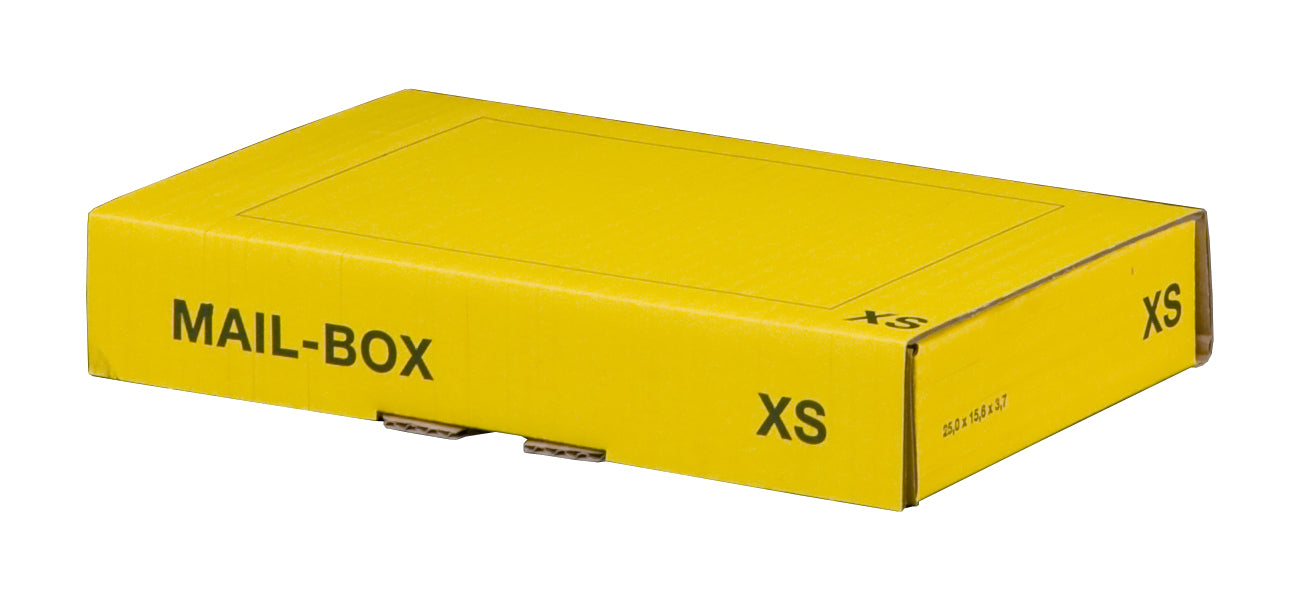 Mail-Box XS, 244x145x43mm, gelb, wiederverschließbar