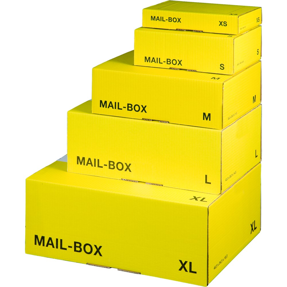 Mail-Box S, 249x175x79mm, gelb, wiederverschließbar