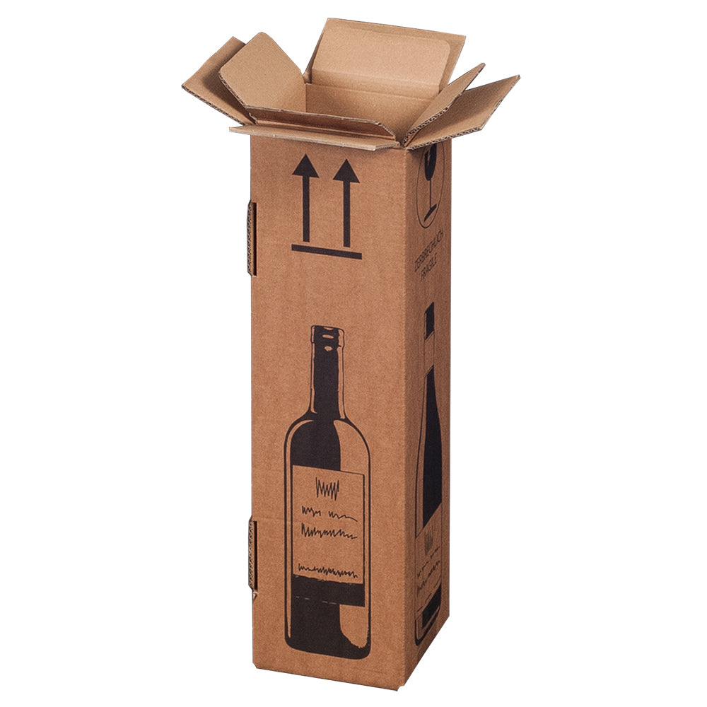 Versandkarton für Magnumflaschen, 144x144x425 mm, braun, für 1 Flasche
