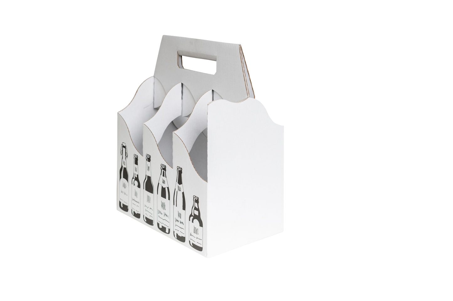 Biertragerl, 213x140x269mm, weiß, Bier Aufdruck