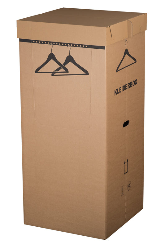 Kleiderbox, 545x545x1240mm, braun, mit Sonderstanzung, Boden + Deckel, Set