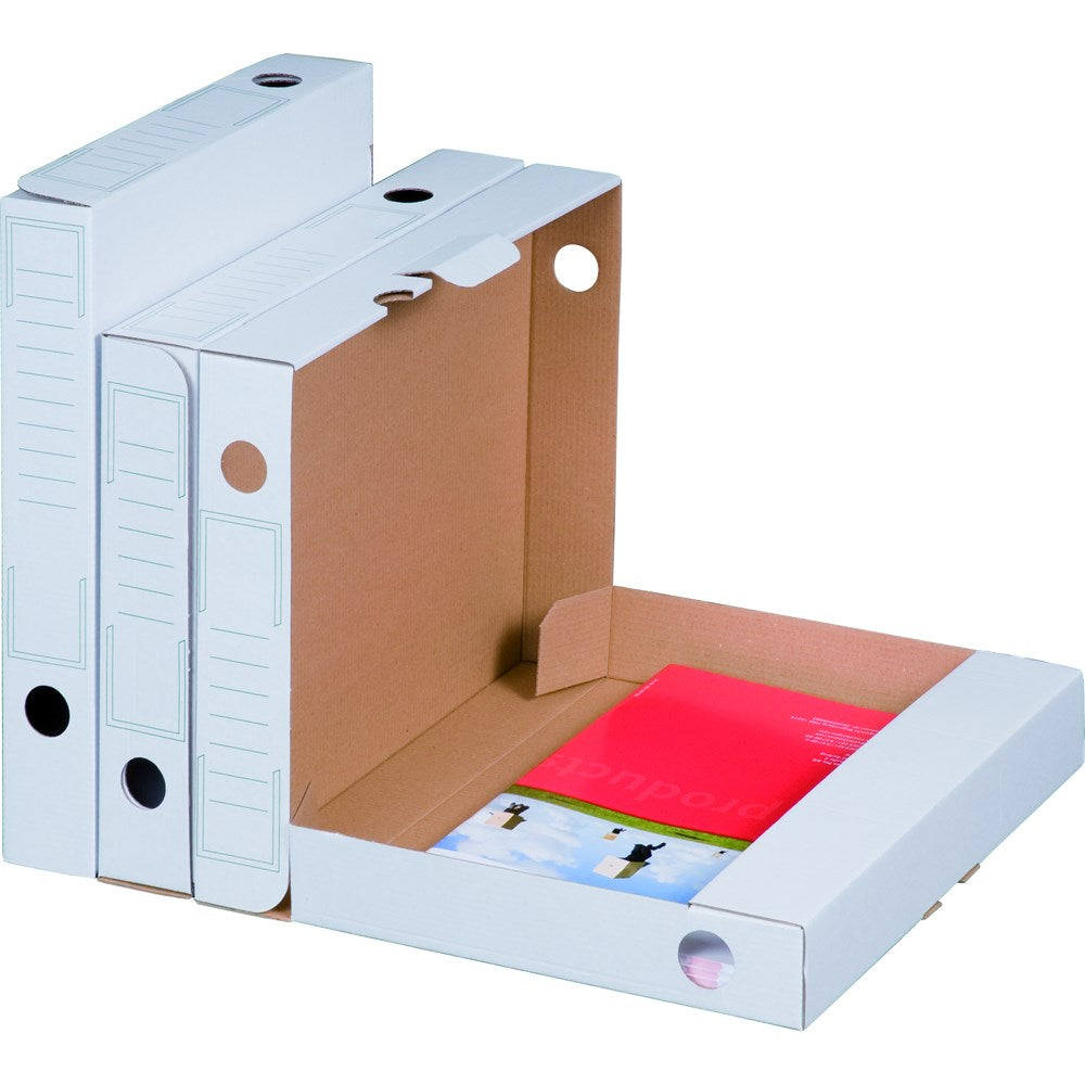 Archiv-Ablagebox, 250x45x317mm wiederverschließbar, weiß