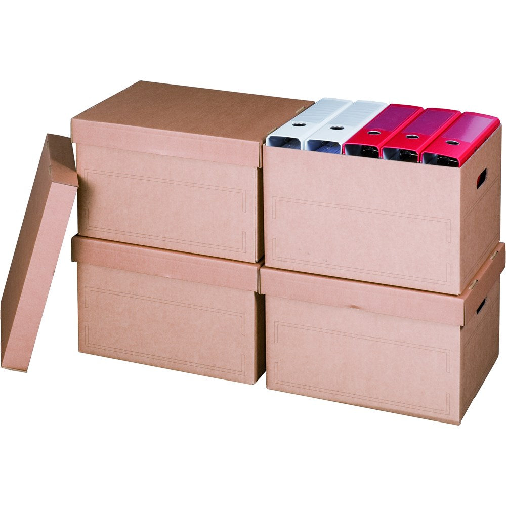 Archivbox, 414x331x266mm, wiederverschließbar braun, mit Deckel