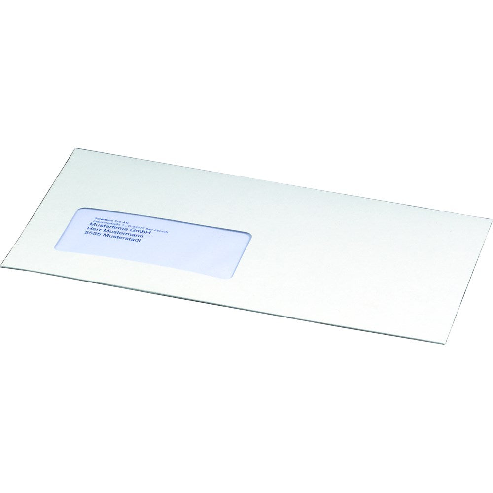 CD-Mailer DIN LANG, 218x121mm, Fenster links, sk m. Aufreißfaden, weiß