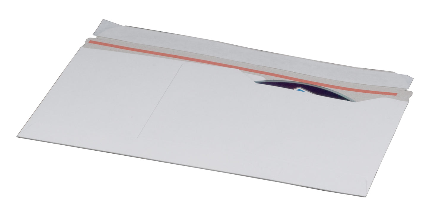 CD-Mailer DIN LANG, 218x121mm, Fenster links, sk m. Aufreißfaden, weiß