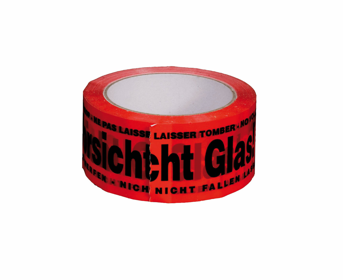 PP Signalklebeband "Vorsicht Glas" - 3-sprachig, 50mm x 66 lfm.
