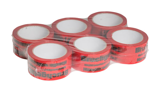 PP Signalklebeband "Bruchgefahr" - 3-sprachig, 50mm x 66 lfm.