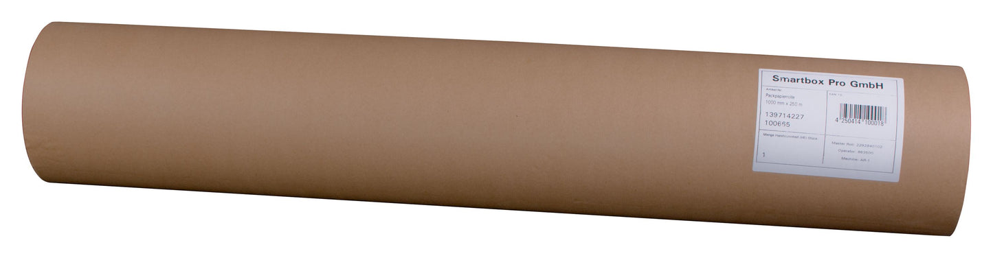Packpapierrolle 1,0 x 250 m braun 70 g/m²