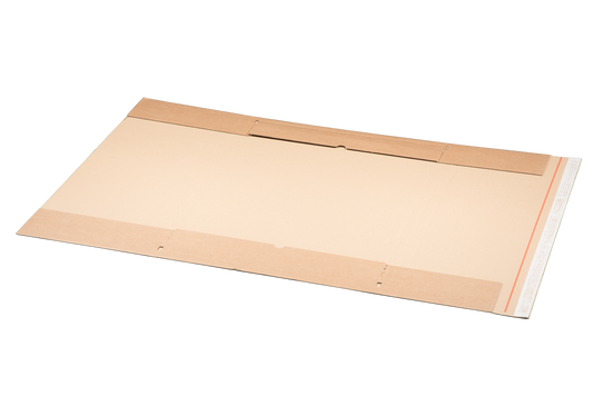 Kalenderverpackung, 500 x 750 mm, braun, mit SK und Aufreißfaden, unbedruckt