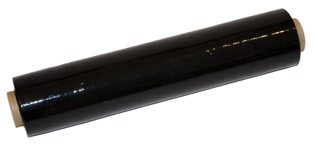 Stretchfolie, 0,5 x 300m, schwarz, 17mµ, schwarz, 7mµ