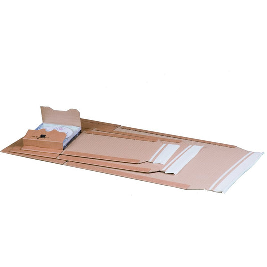 Universalverpackung "CD", 147x129x-55mm sk m. Aufreißfaden, braun, var. Höhe