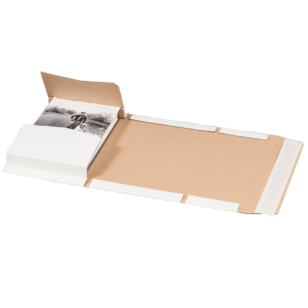 Universalverpackung "A5+", 249x165x-60mm sk m. Aufreißfaden,weiß,var. Höhe
