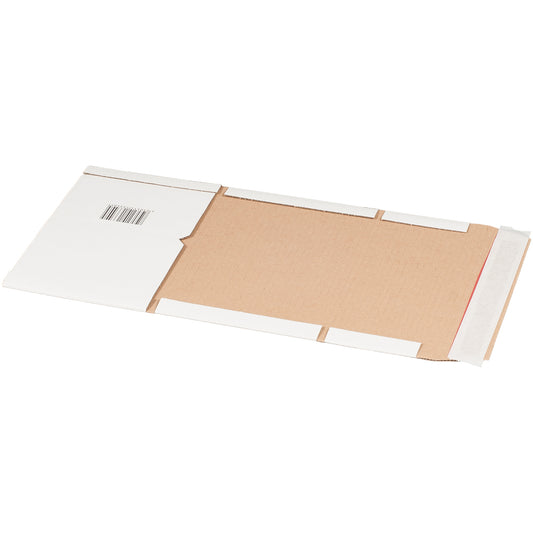 Universalverpackung "A5+", 249x165x-60mm sk m. Aufreißfaden,weiß,var. Höhe