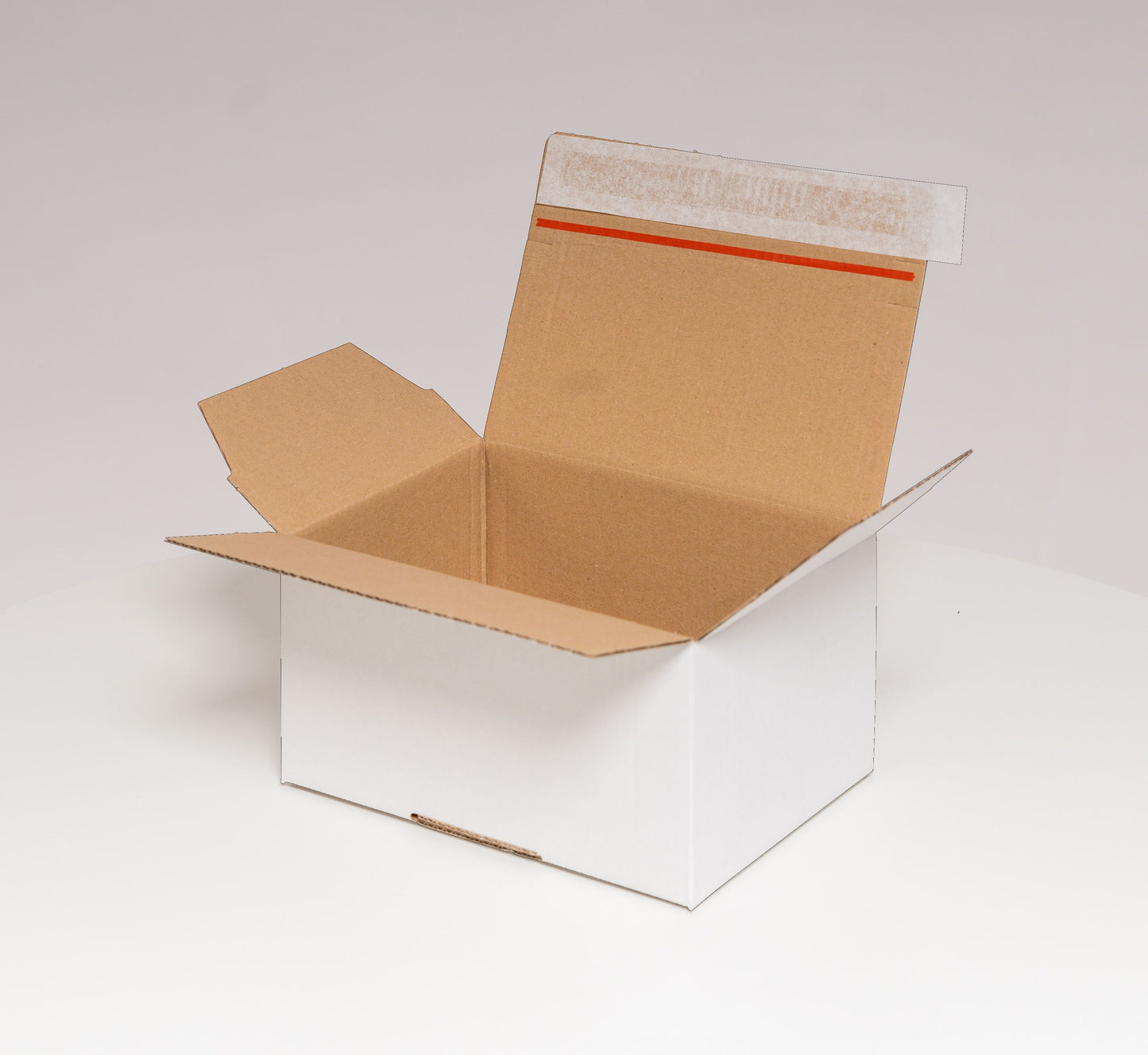 Automatikbodenkarton, 160x130x70mm, weiß, mit SK u. Faden