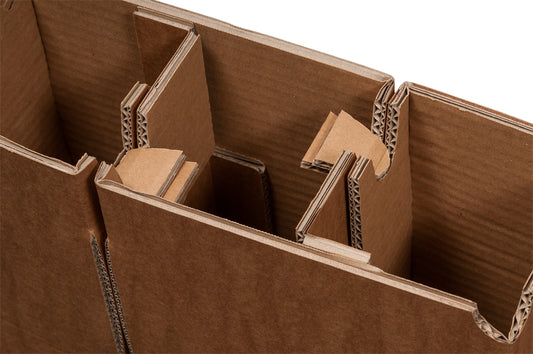 Stanzzuschnitt, 3er Einlage für GIN-Verpackung, braun, 245x275mm