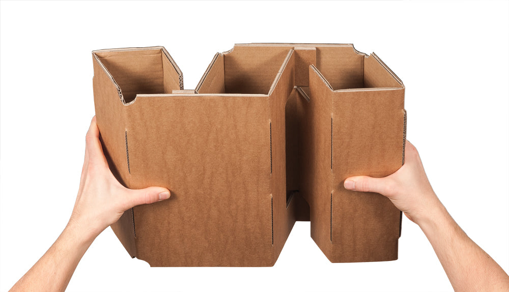 Stanzzuschnitt, 3er Einlage für GIN-Verpackung, braun, 245x275mm